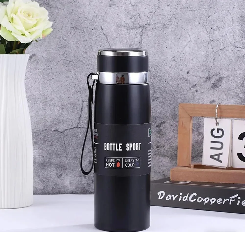 1L Stainless Steel Thermal Water Bottle | Vacuum Insulated | Hot & Cold | Leakproof Lid
